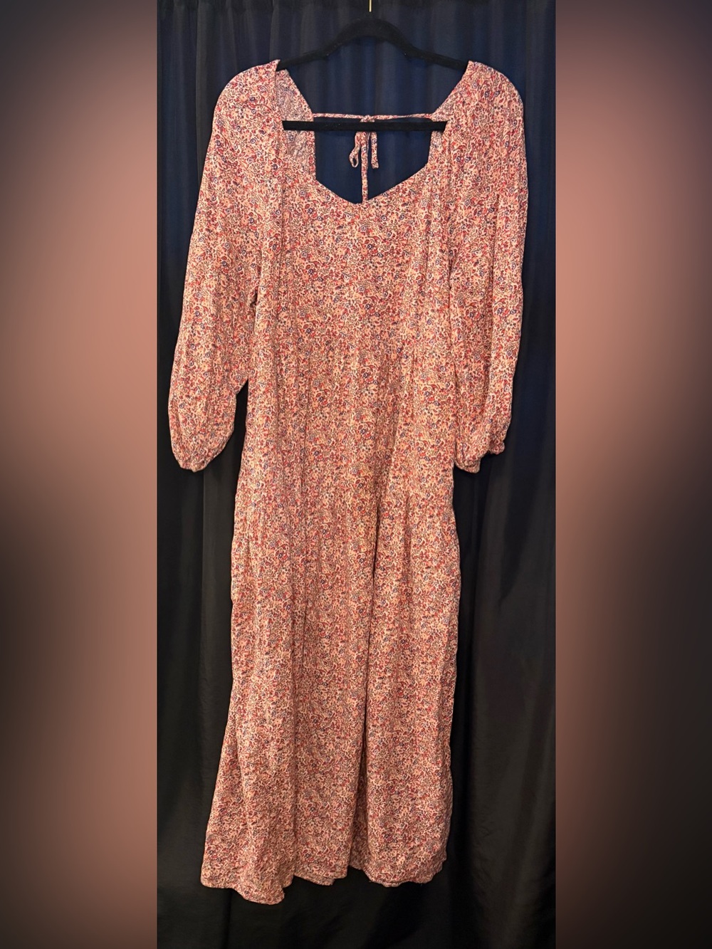 Universal Thread Pink Floral Long Sleeve Maxi Dress